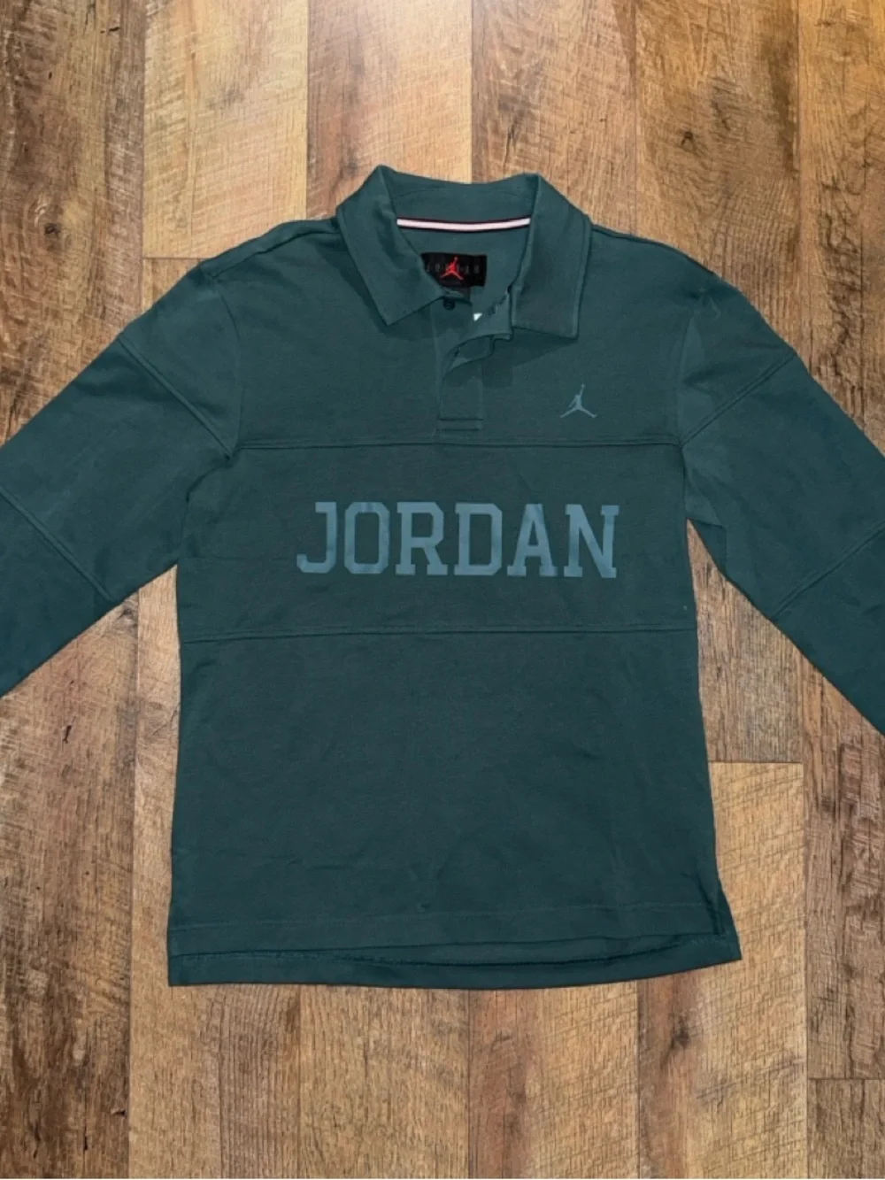Jordan Long Sleeve Polo in Forest Green