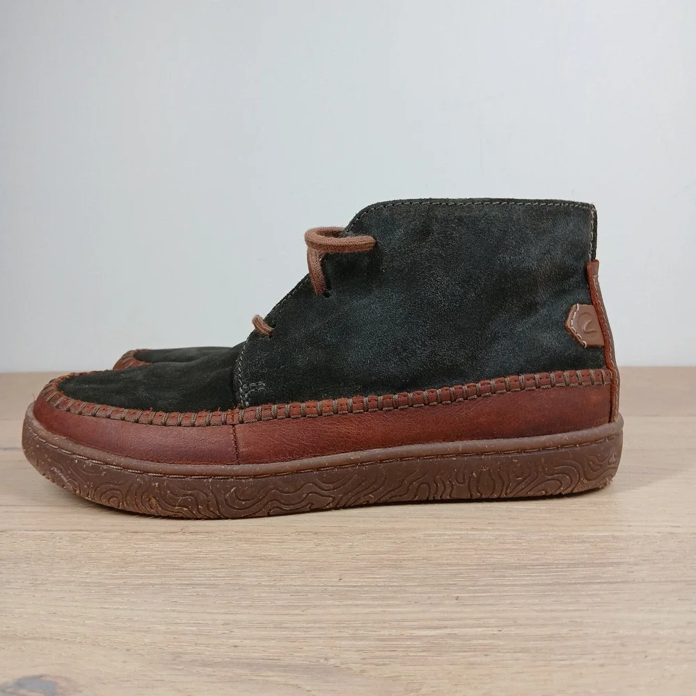 Clarks Originals Chukka Boots Mens 7.5 Green Leather Moc Toe Casual Boots