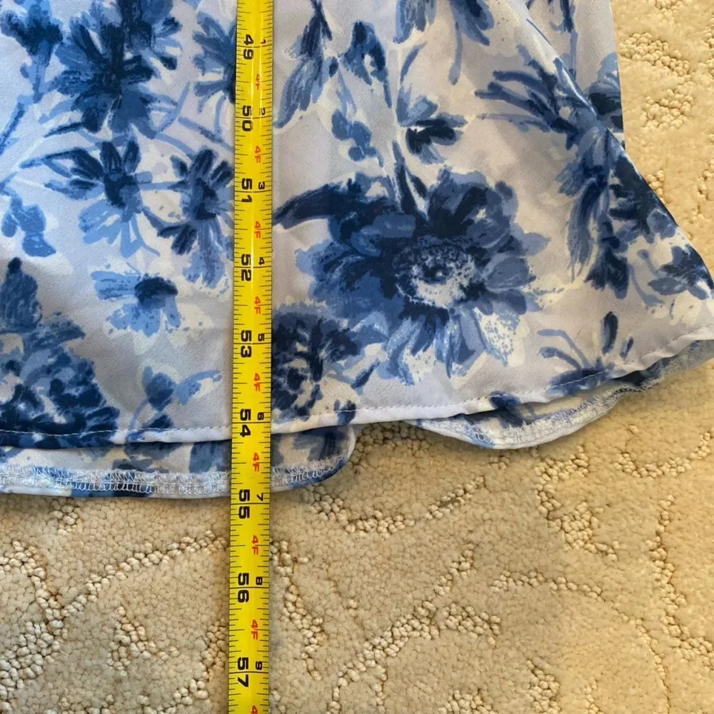 Abercrombie & Fitch Medium Tall Blue and White Floral Maxi Dress Wedding.