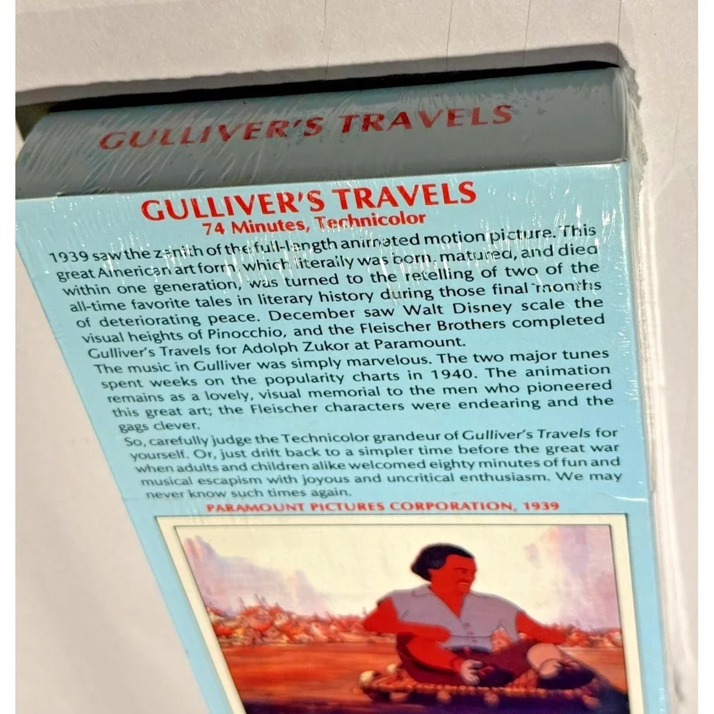 Vintage Gulliver's Travels VHS Sealed 1939 Fleischer Film Classics Technicolor