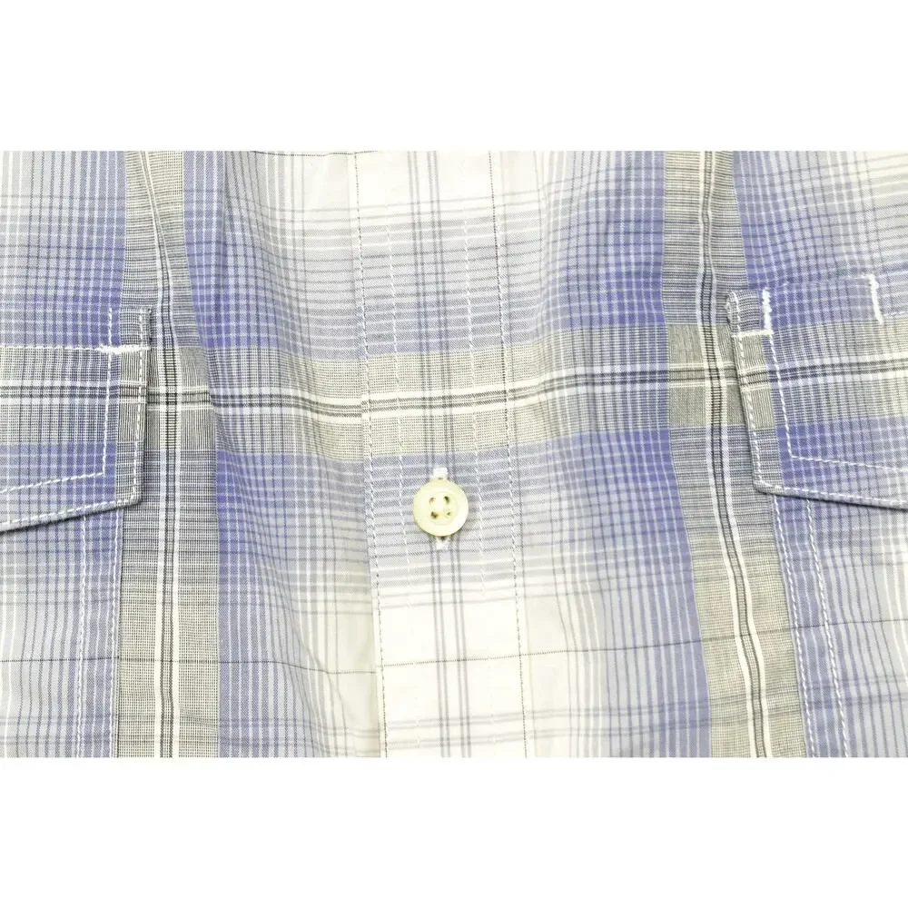 Banana Republic Men's Slim Fit Plaid Shirt Big & Tall Size XXL Pockets