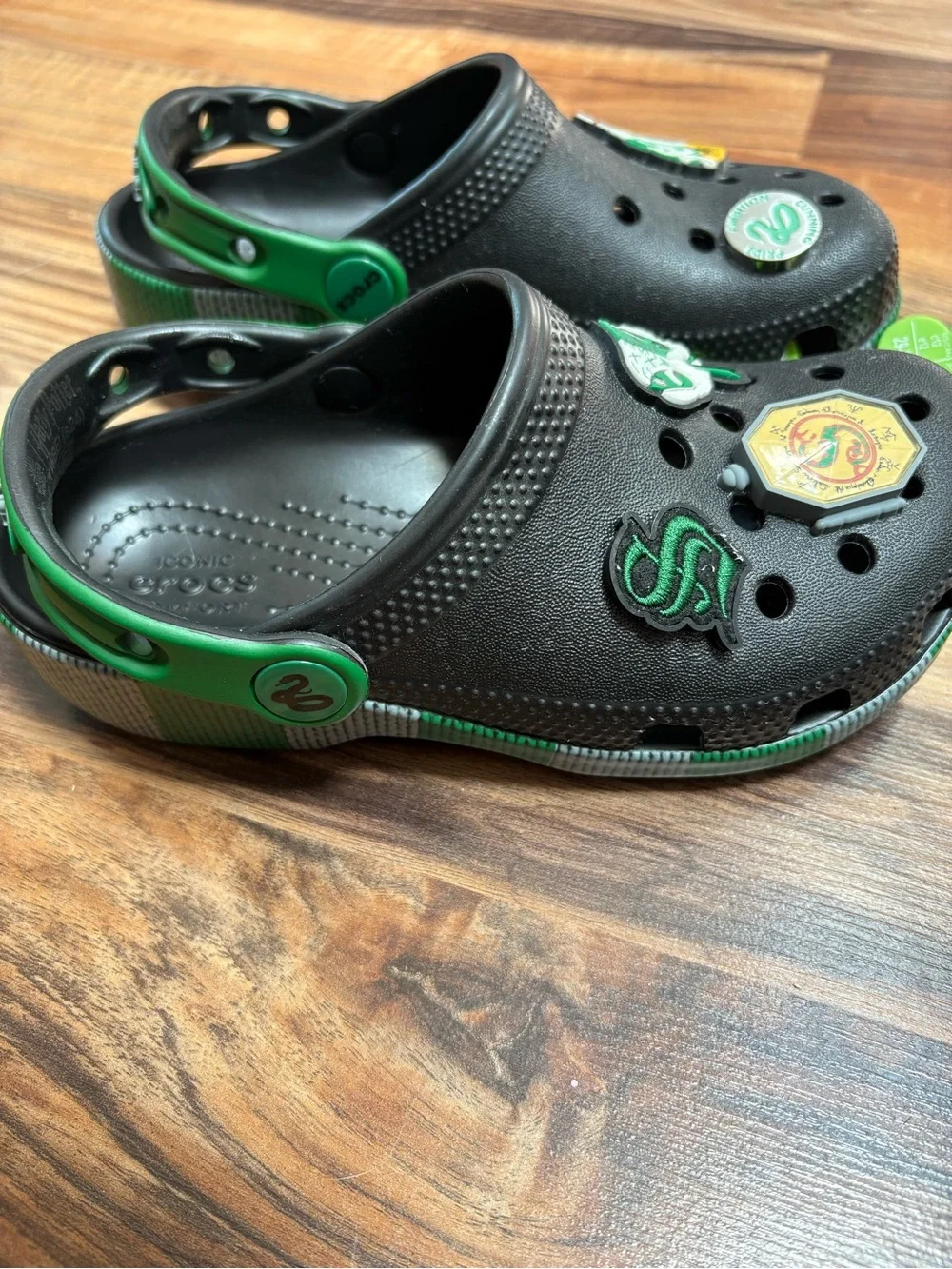 Crocs Kids Clogs Harry Potter Slytherin with Charms NEW size 12