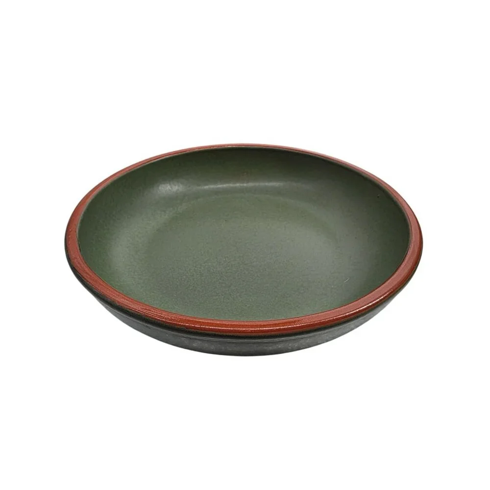 Casa Verde WSP Portugal‎ Green Terra Cotta Pasta Soup Bowls Set of 2 Matte 7.5