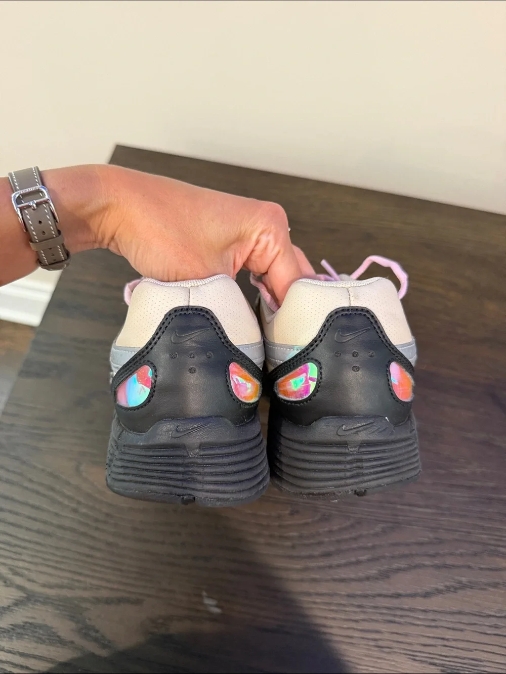 Nike pink rubber laces