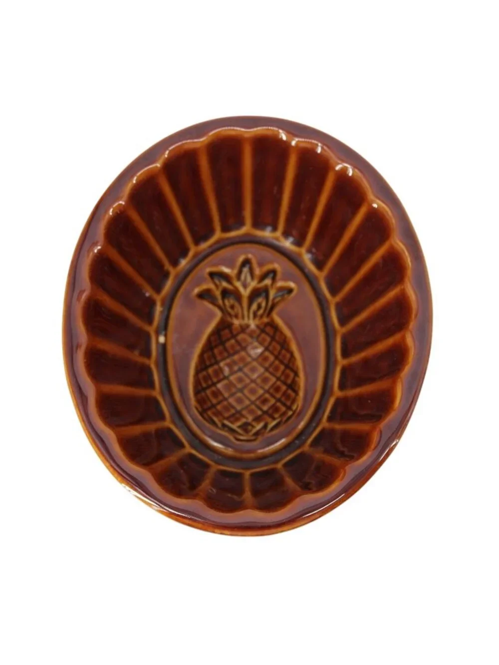 Williams Sonoma Pineapple Mold Brown Glaze Stoneware Ceramic 94609