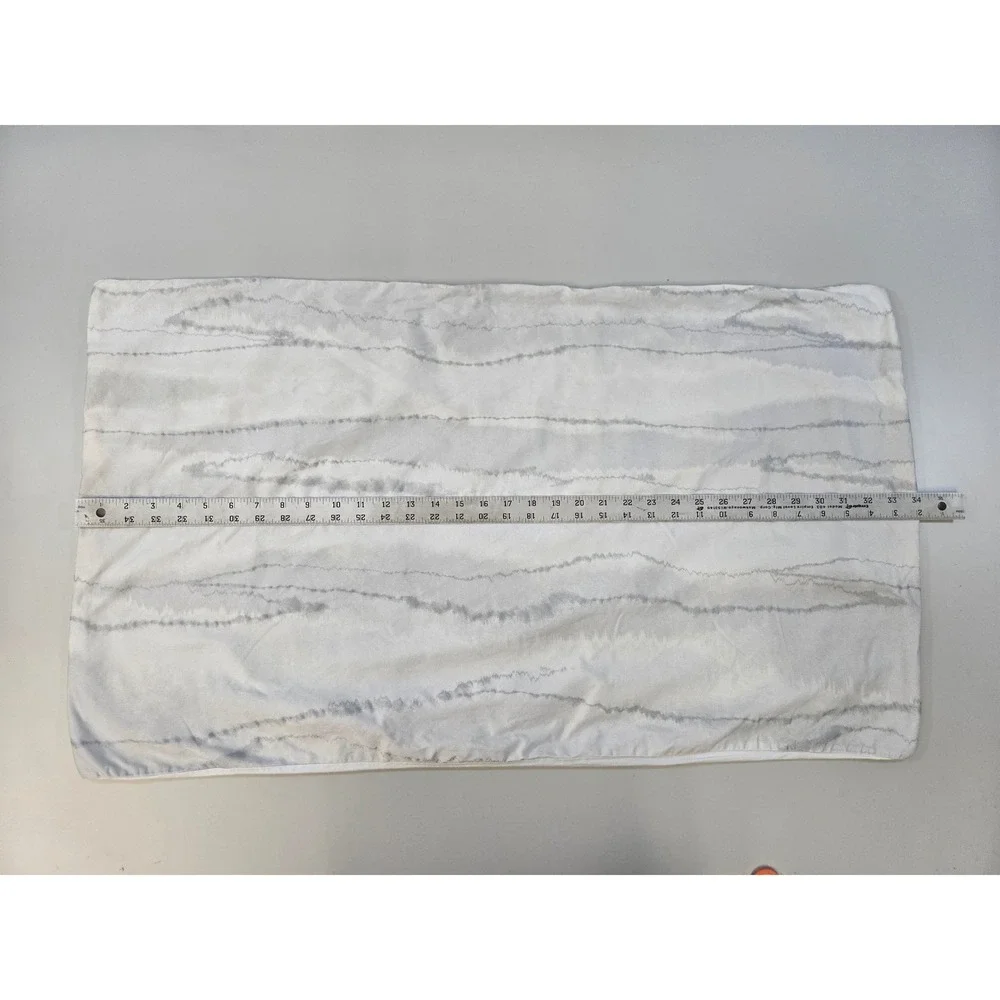 Donna Karan Home White Grey Watercolor Stripe Standard Pillowcase Set of 2