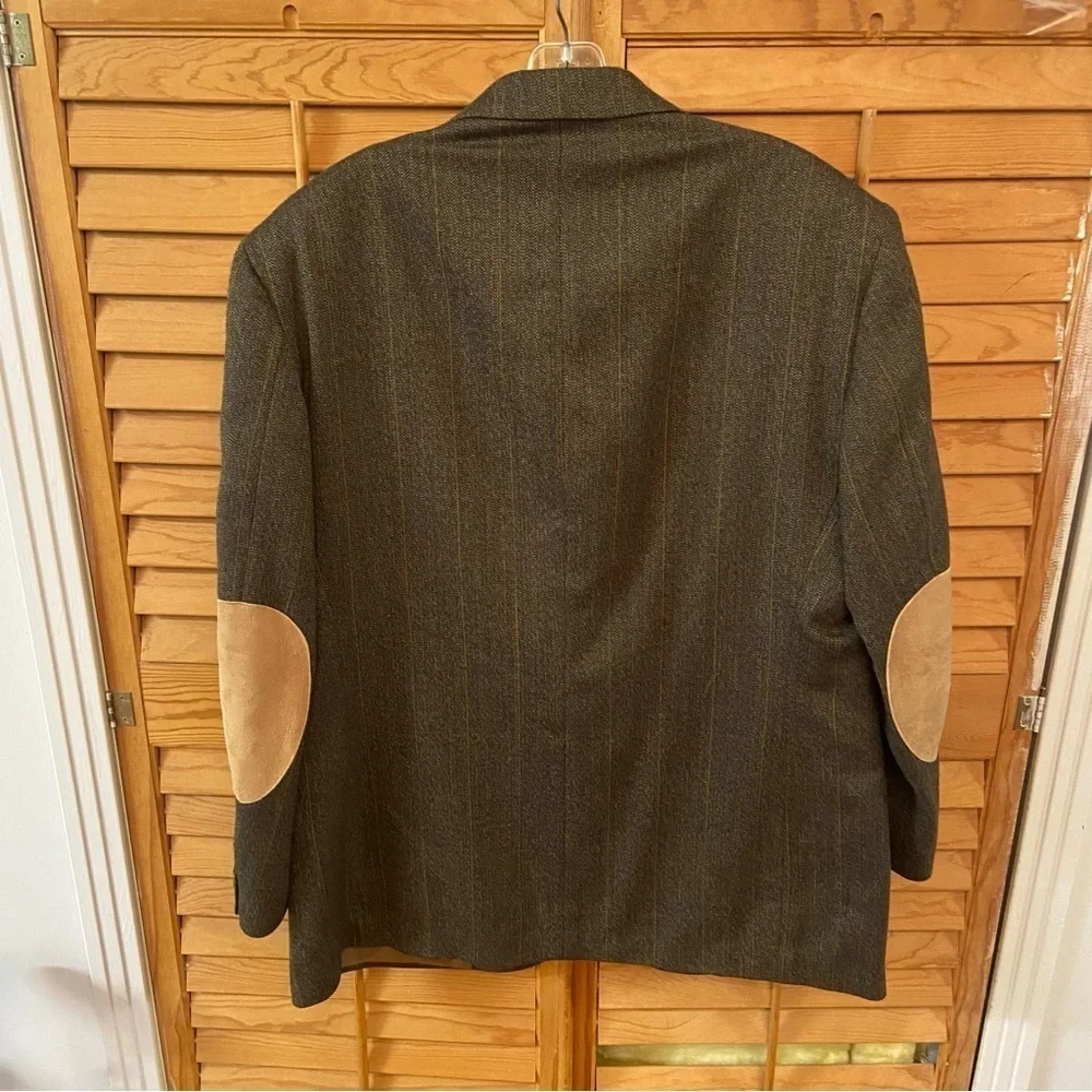 EVAN PICONE MEN’S BLAZER Wool Tweed Sports Coat Leather Elbow Patches Size 44R
