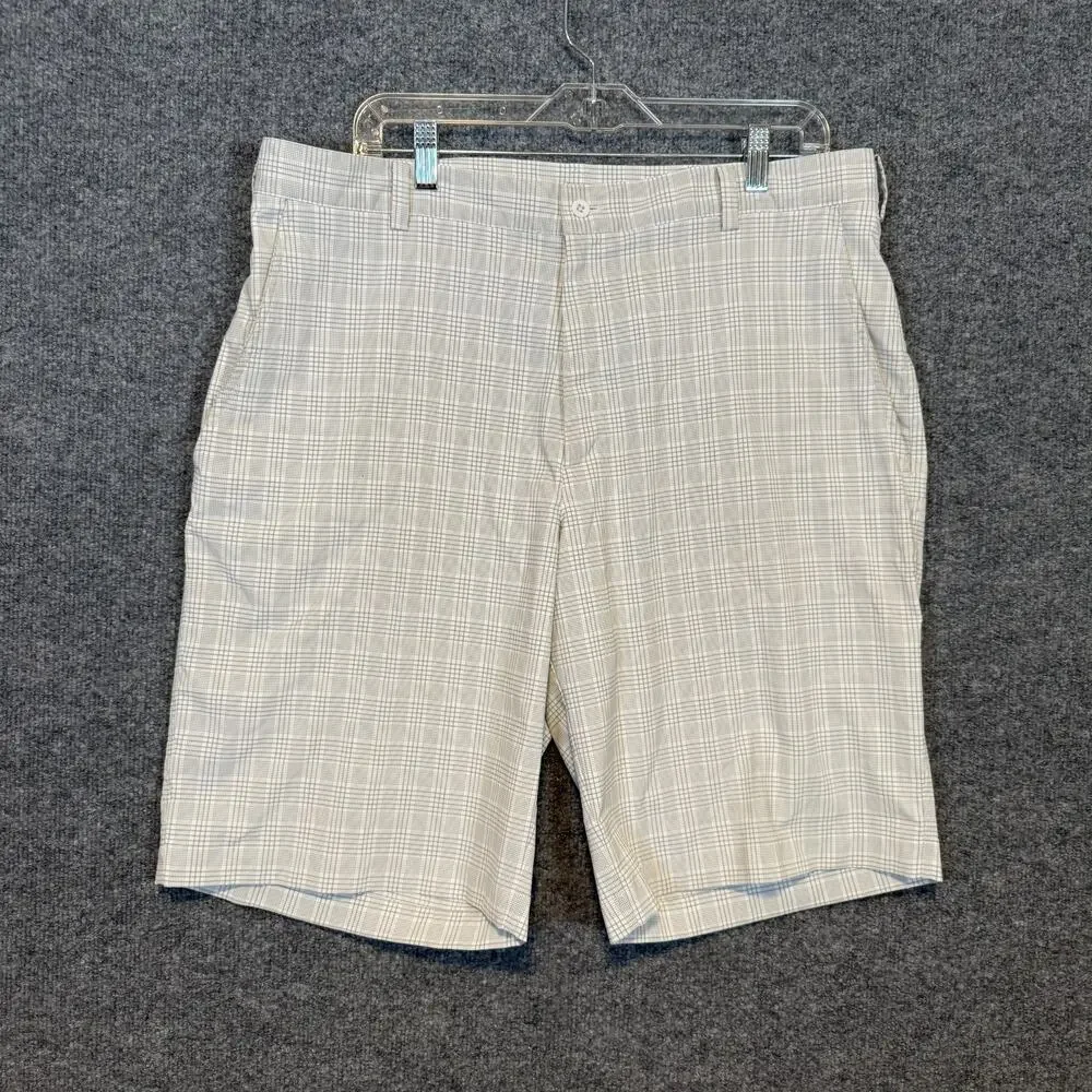 Nike Shorts Mens 38‎ Gray Plaid Golf Shorts Dri Fit Performance Stretch Chino