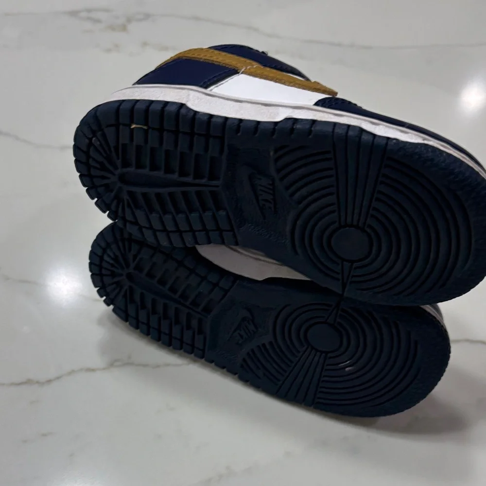 Nike Kids Dunk Low Sneaker - Navy, White & Gold