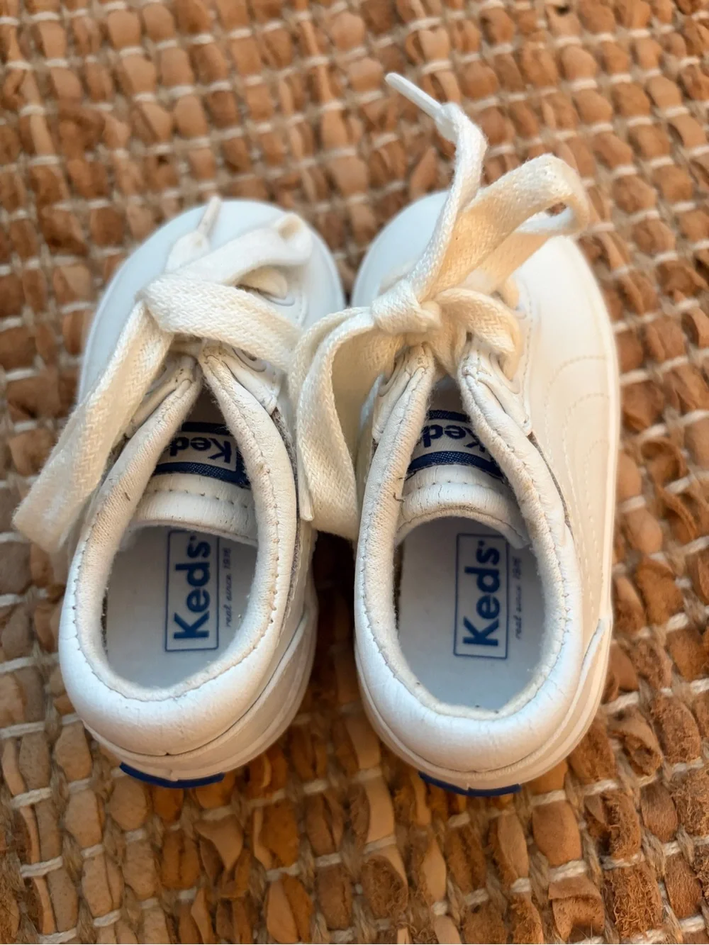 Keds White Kids Low-Top Canvas Lace Sneakers