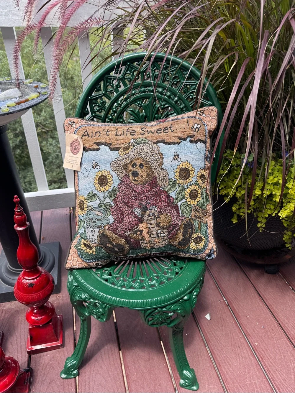 Boyds Bear Tapestry Pillow