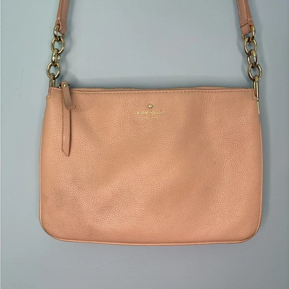 Kate Spade Leila Triple Gusset Pebble Cow Leather Crossbody Light Pink WKRU5503