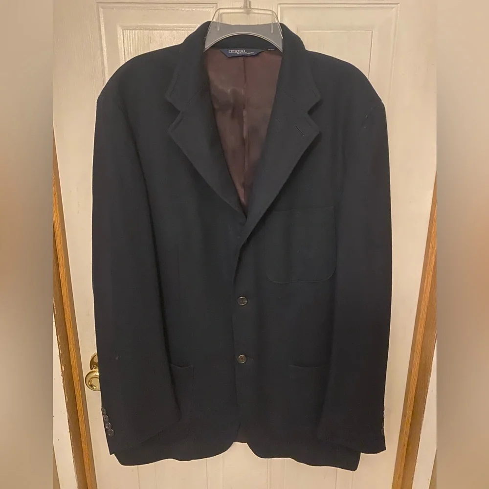 Polo Ralph Lauren Wool Blazer/Coat with Tartan Plaid Collar