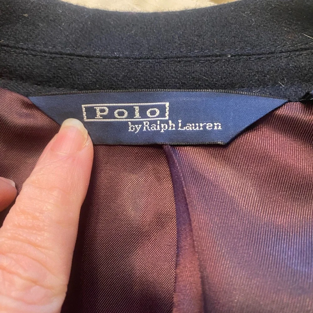 Polo Ralph Lauren Wool Blazer/Coat with Tartan Plaid Collar
