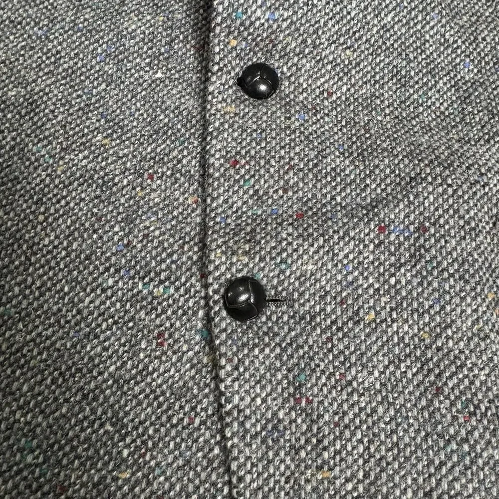 Pendleton Mens Virgin Wool Blazer Western Sport Coat Gray Suede Patches Sz 44L
