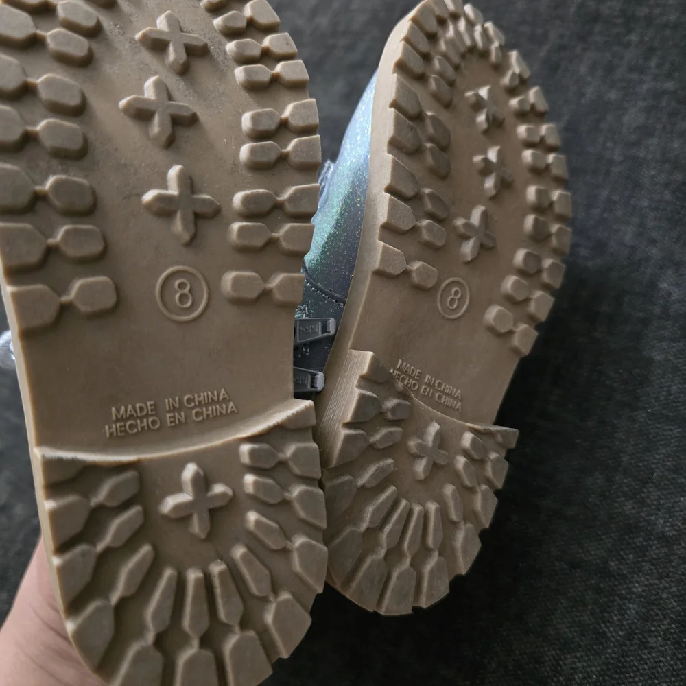 Old Navy Kids' Glitter Silver Lace-Up Boots