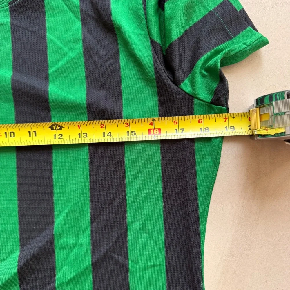 Nike Division IV‎ Soccer Jersey Green Black Womens Medium Short Sleeve Ref NWT