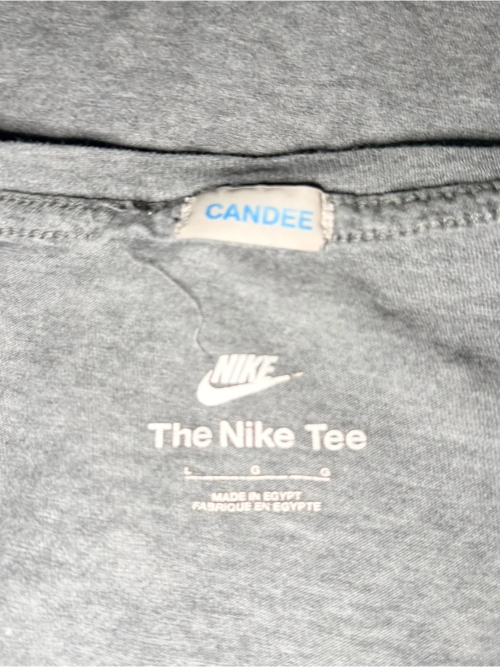 Nike Grey Tee with Black NIKE Wordmark and White Swoosh