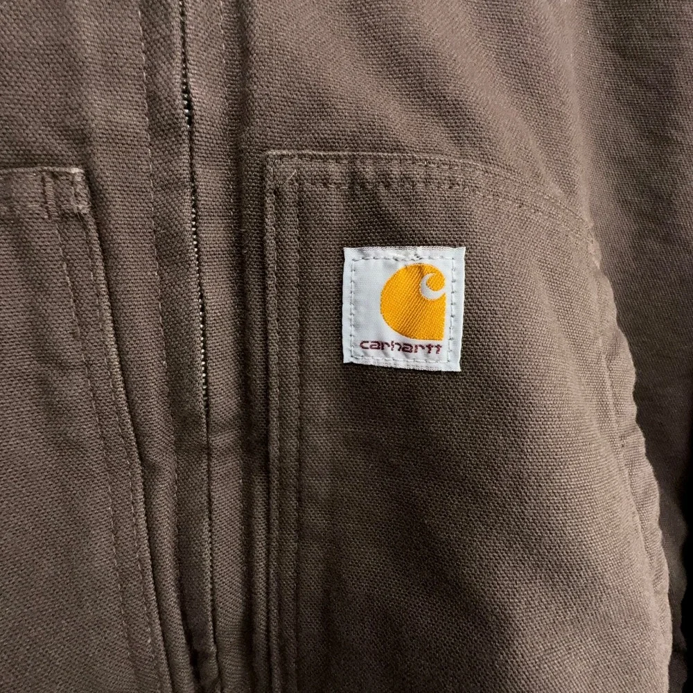 Carhartt Active Jac Washed Duck Insulated Mens Medium J130 Brown Hooded NWT