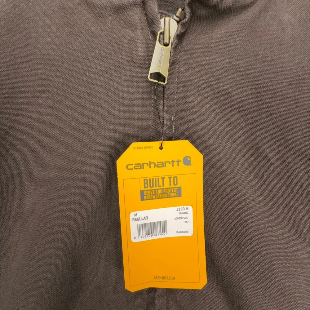 Carhartt Active Jac Washed Duck Insulated Mens Medium J130 Brown Hooded NWT
