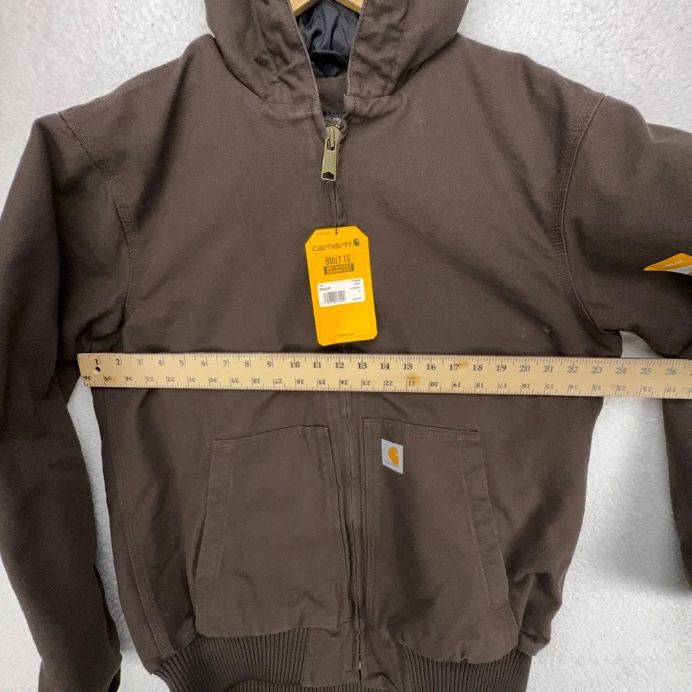 Carhartt Active Jac Washed Duck Insulated Mens Medium J130 Brown Hooded NWT