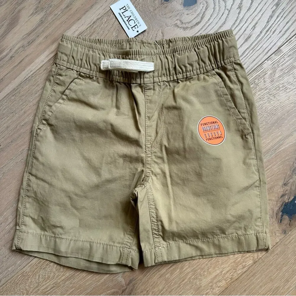 NWT Children Place Elastic Waist Shorts Beige 5T