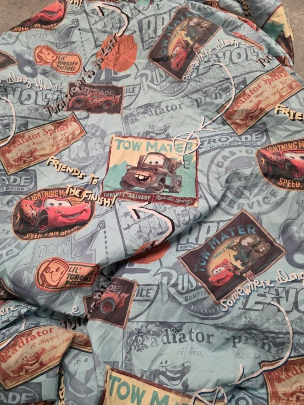 Cars Disney/Pixar Tune Up 2 Pc Twin Sheet Set, Blue Flat & Fitted
