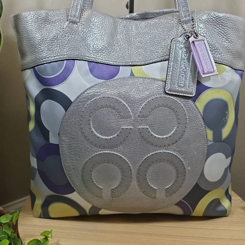 Coach Julia Op Art Signature Tote | Matching Wallet