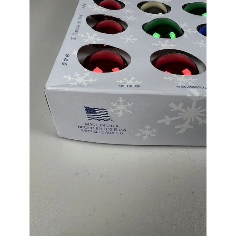 Rauch Vintage Glass Christmas Ornaments Set of 20 Multicolor Round 1.75 Inch USA