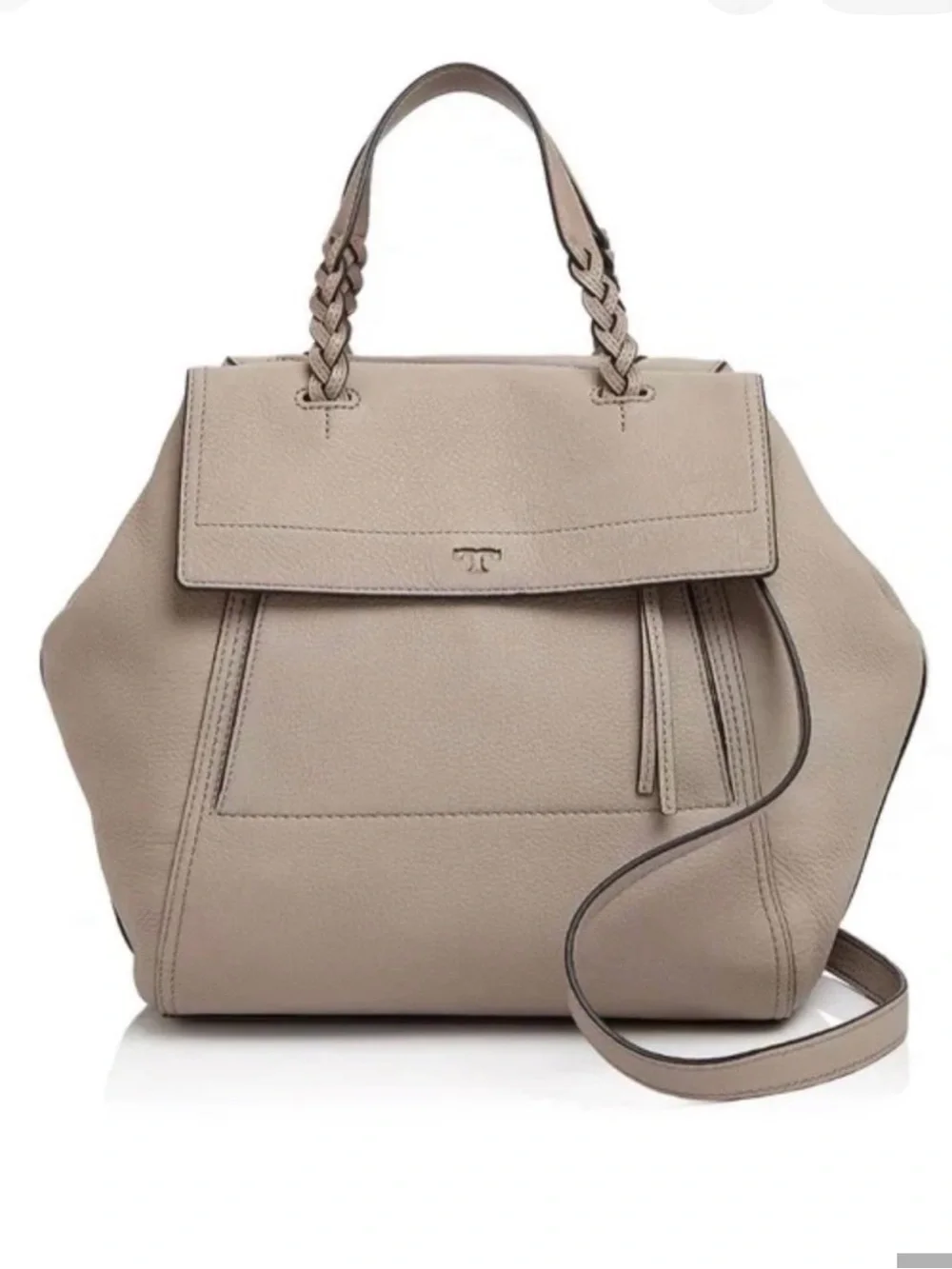 Tory Burch Half Moon Satchel French Gray IMMACULATE