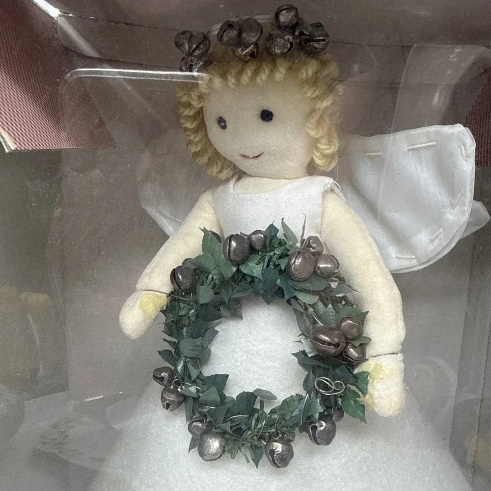 Pottery Barn Kids Holiday Angel Tree Topper With Bells, Hearts, Wreath Christmas