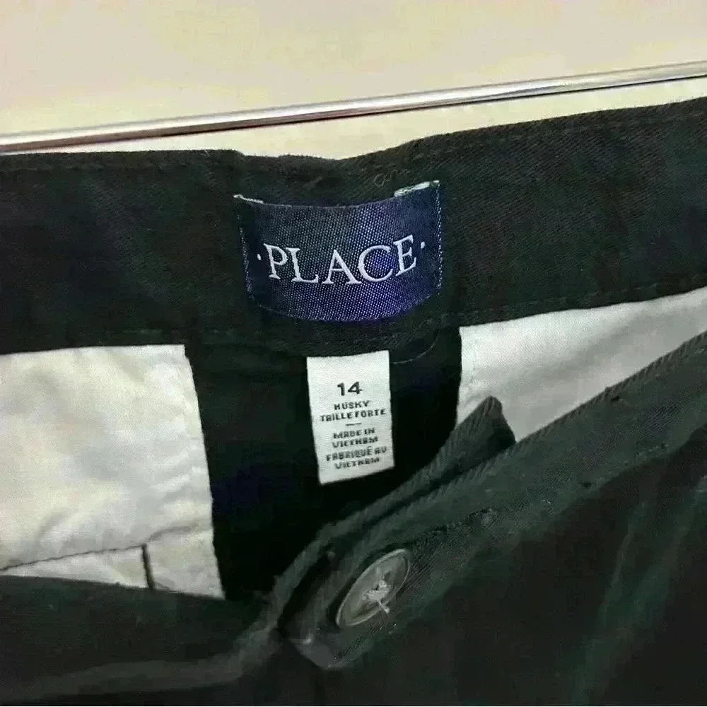 School Uniform Black Shorts Children's Place Bermuda Husky Taille Forte Size 14