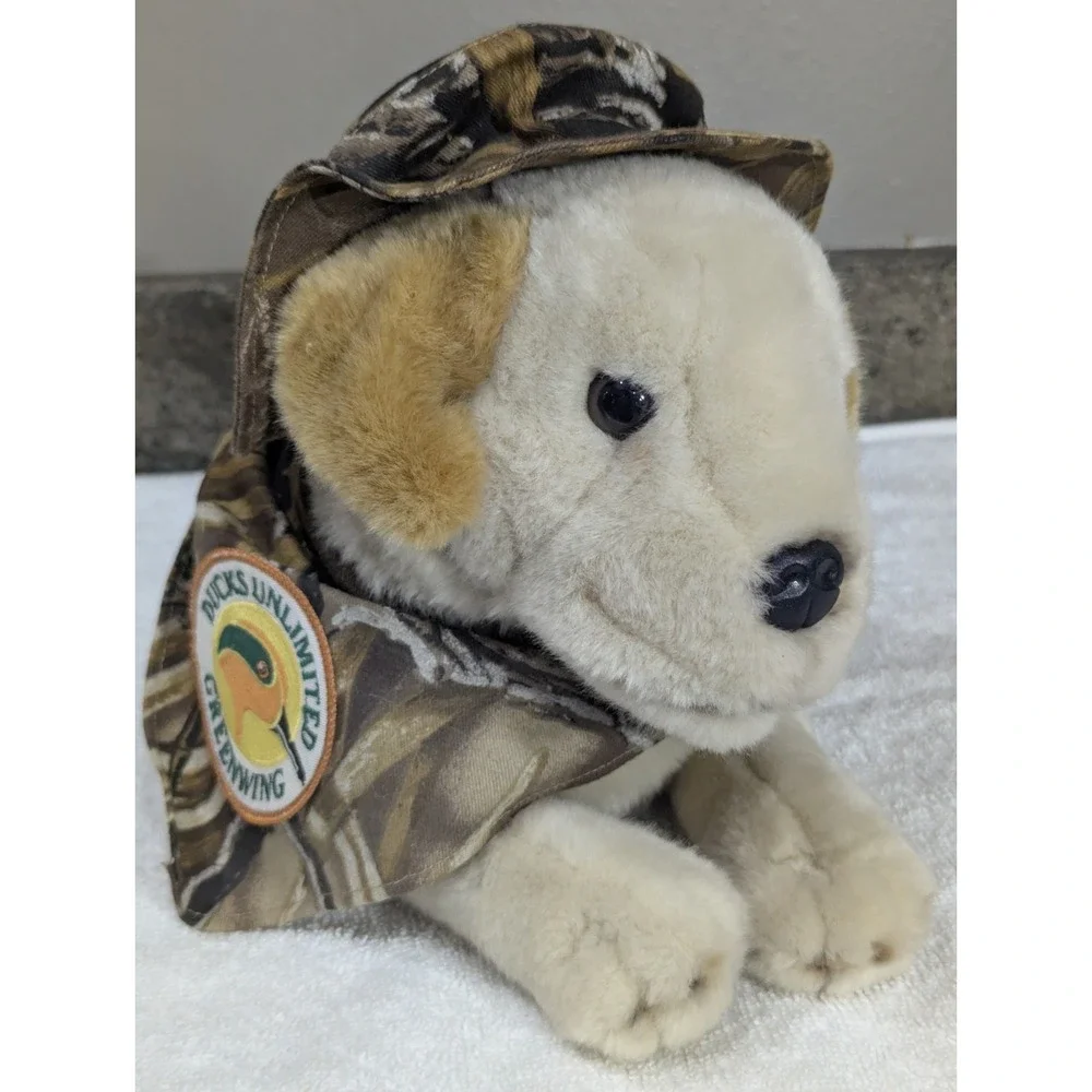 Ducks Unlimited Greenwing Mallard Labrador Retriever Dog Laying Plush Hunting