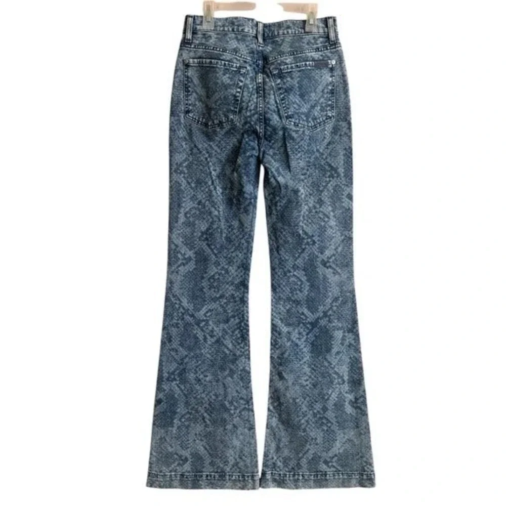 7 For All Mankind Ginger Reed Laser Snake Indigo Wide Leg Jeans 26 AU6400362L