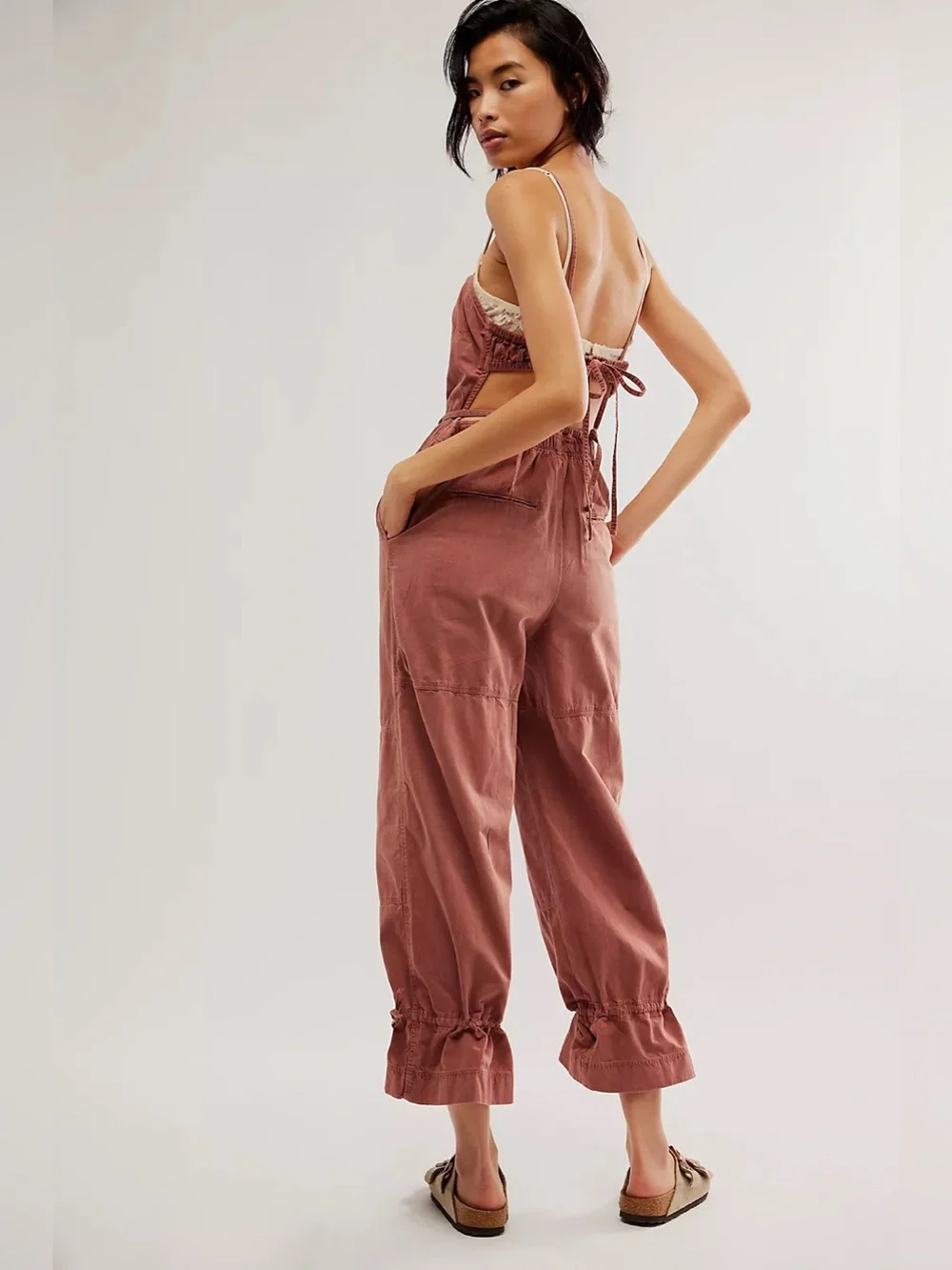 Free People Chance Of Sun One-Piece Overall Jumper Jumpsuit Size XS Earth Tone