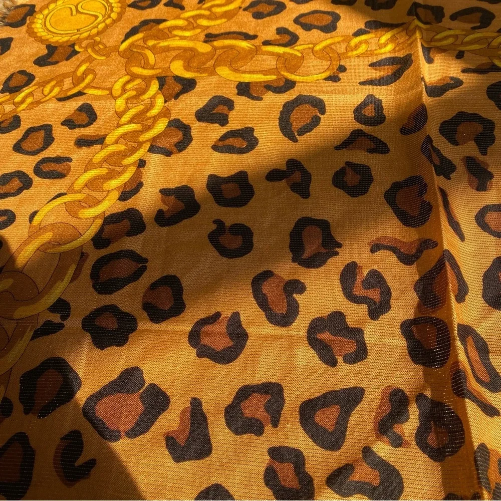 St. John Knits Silk Scarf - Leopard/Chain Print 33