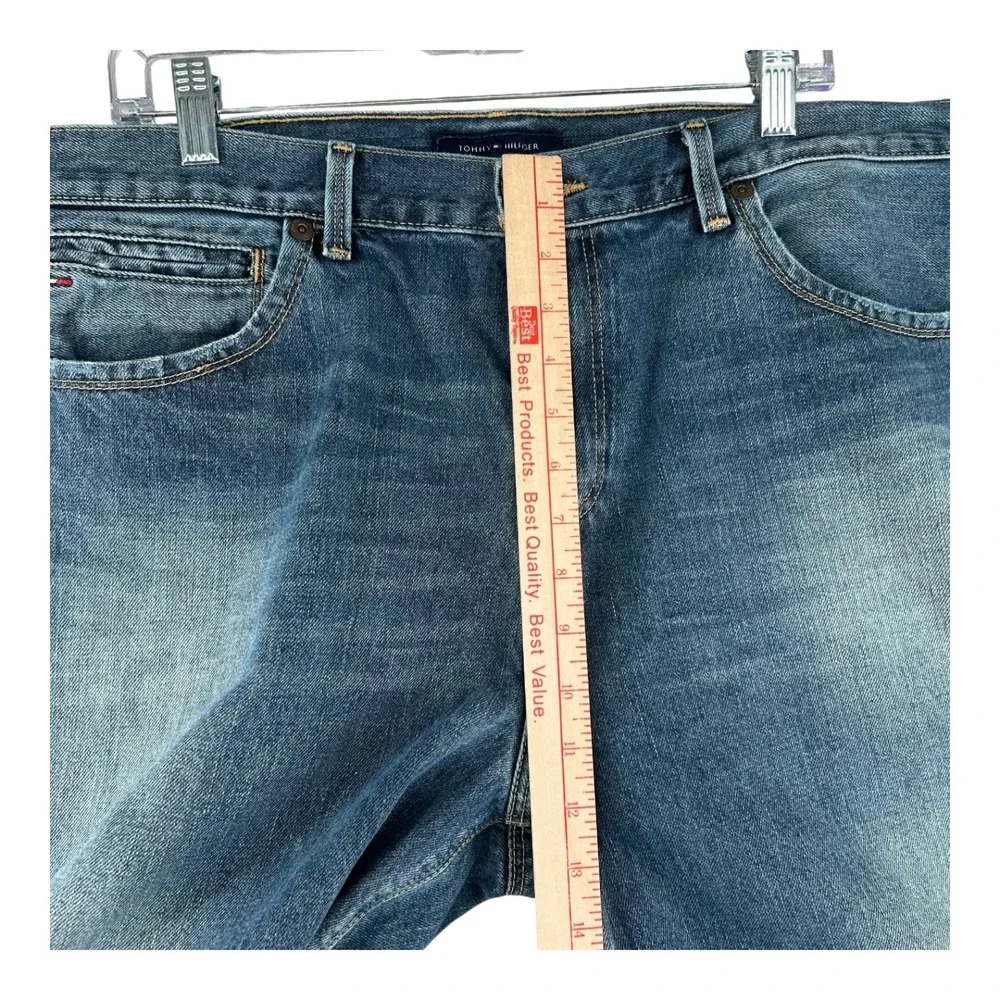 Tommy Hilfiger‎ Denim Shorts Mens 38/39 Blue Relaxed Fit Distressed Y2K Jorts