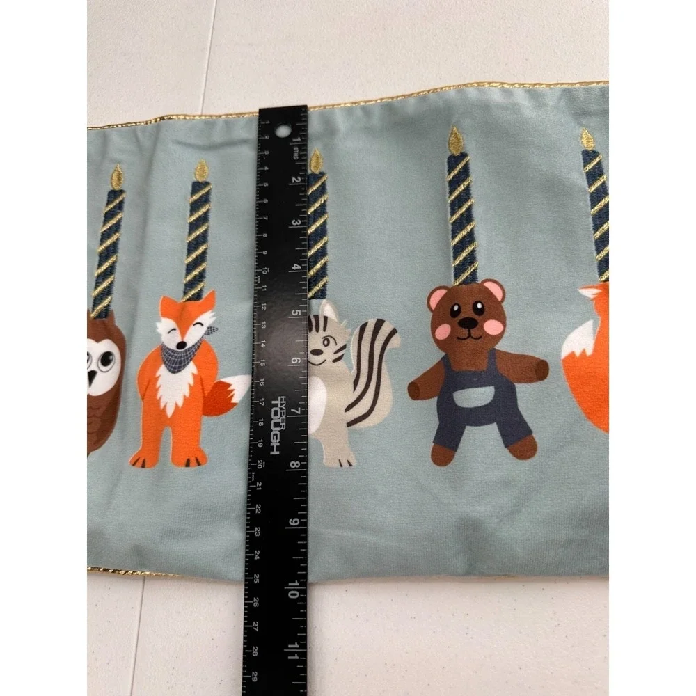 Thro‎ Marlo Lorenz pillow case Woodland Animal Hanukkah Embroidered Velvet Fox