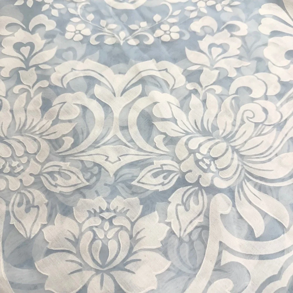 Vintage Round Damask‎ Floral Burnout Tablecloth 56