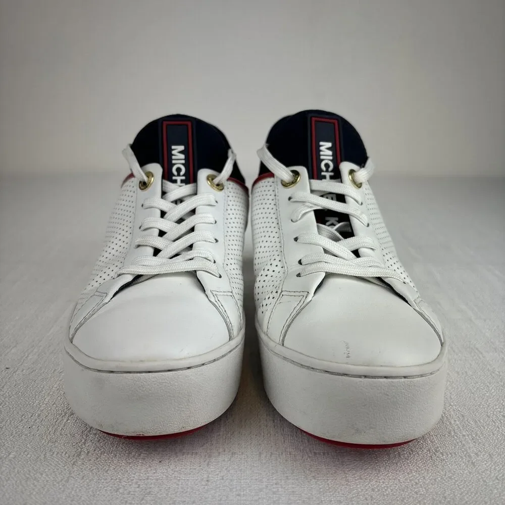 Michael Kors Ace Perforated Leather and Scuba‎ Sneaker Women's size 5.5 Preowned