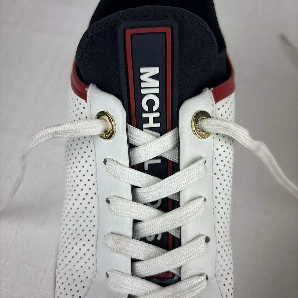 Michael Kors Ace Perforated Leather and Scuba‎ Sneaker Women's size 5.5 Preowned