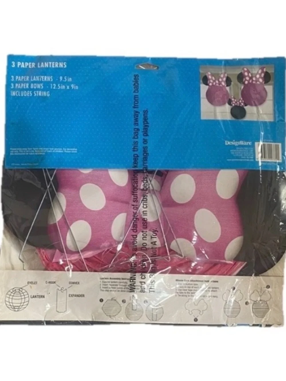 Minnie Mouse Girls 24pcs Puzzles, Jump Rope, Lanterns, Wall Decal & Door Poster