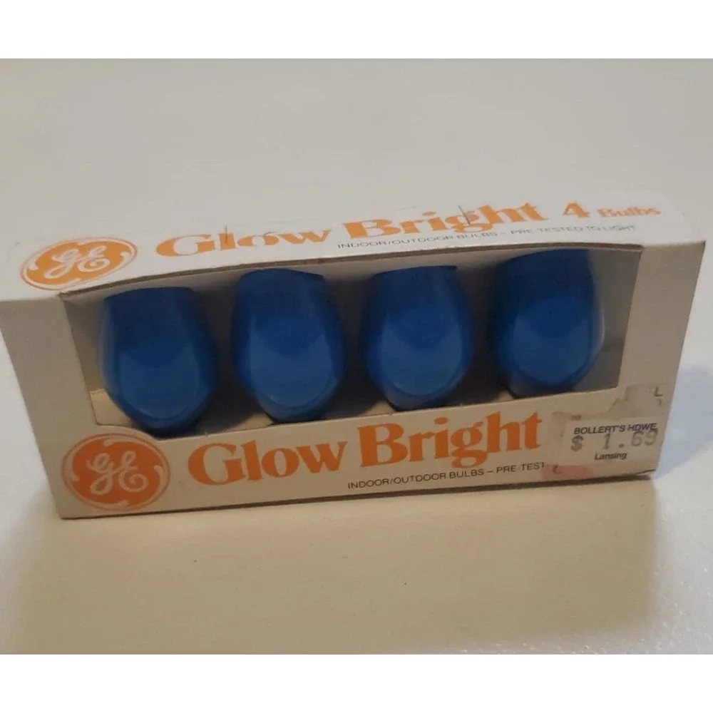 GE Glow Bright Vintage Christmas‎ Light Bulbs Orange Tested Working