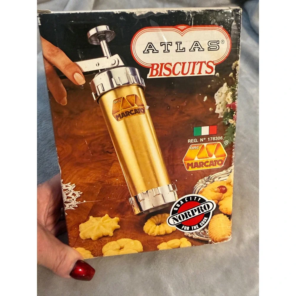 Vintage Marcato Atlas Biscuits Cookie Press Set 20 Discs Made‎ in Italy