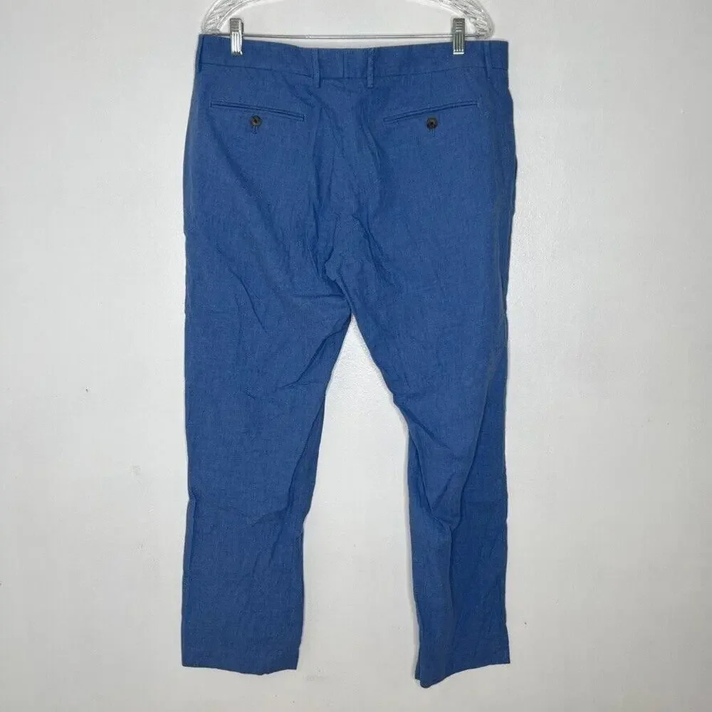 J Crew Men's Tapered Pants Blue Size 36 x 32 Cotton
