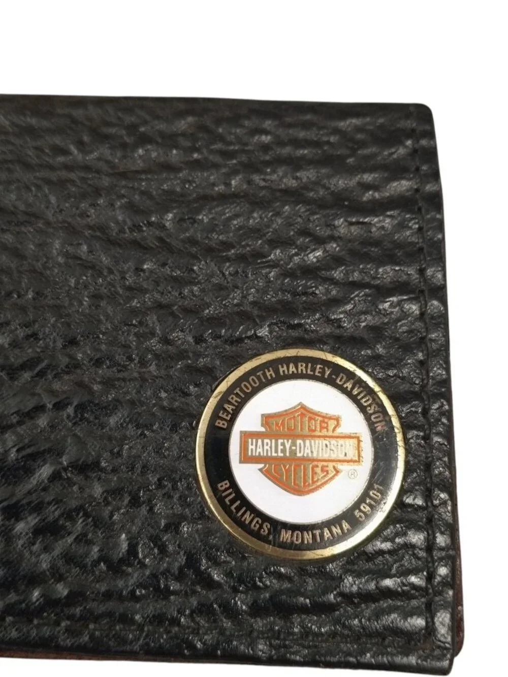 Beartooth Harley Davidson Billings, MT Credit Card Holder Leather Logo Folding