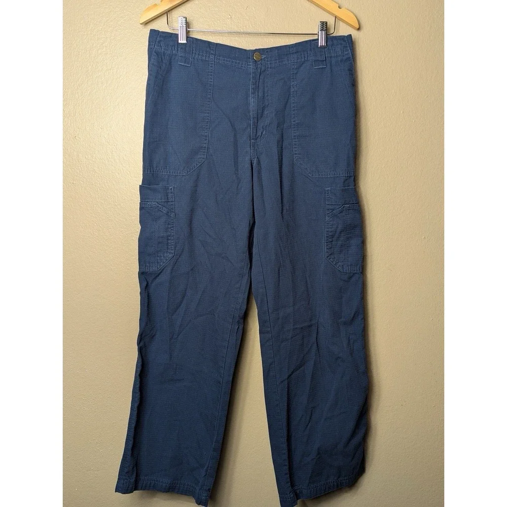 Carhartt C54108 Ripstop Cargo Pants Blue Mens M 34x28.5‎ Utility Work