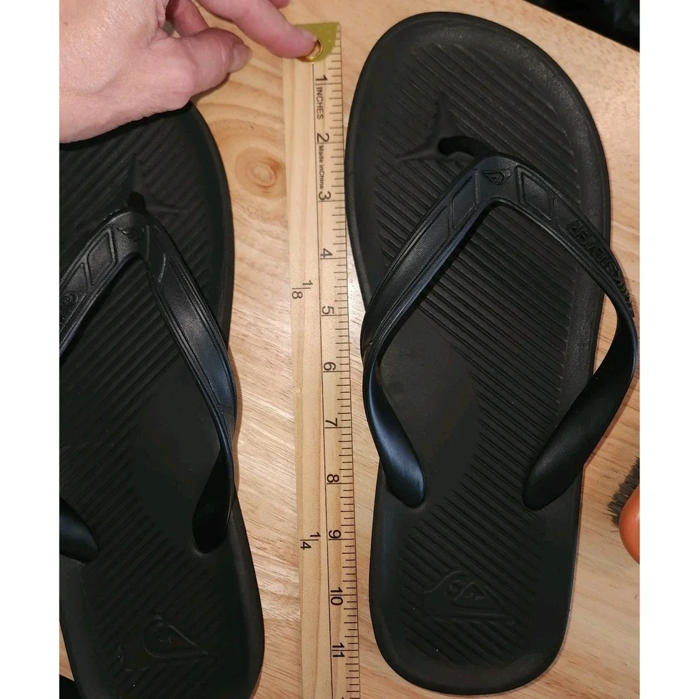 Quiksilver Men's‎ Haleiwa Flip Flops Sandals Black -10/11 AQYL100627-SBKM SOLID