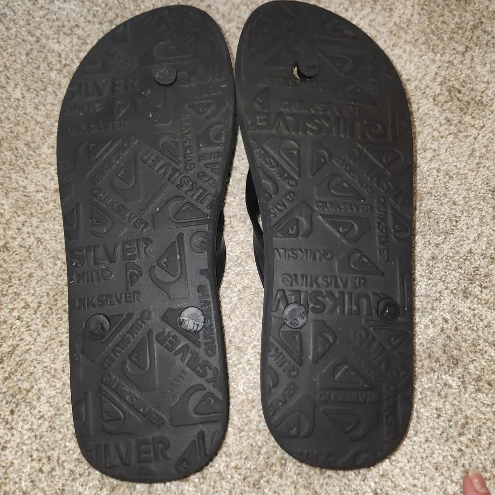 Quiksilver Men's‎ Haleiwa Flip Flops Sandals Black -10/11 AQYL100627-SBKM SOLID