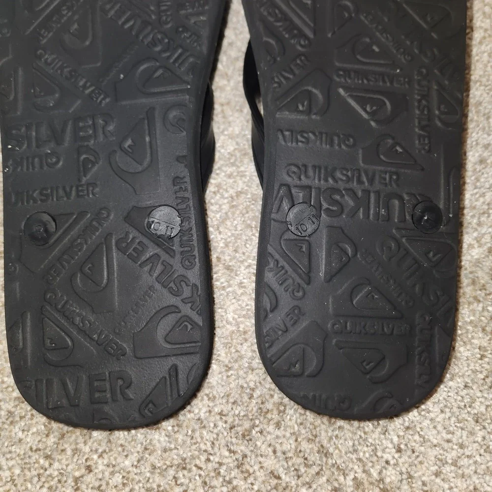 Quiksilver Men's‎ Haleiwa Flip Flops Sandals Black -10/11 AQYL100627-SBKM SOLID
